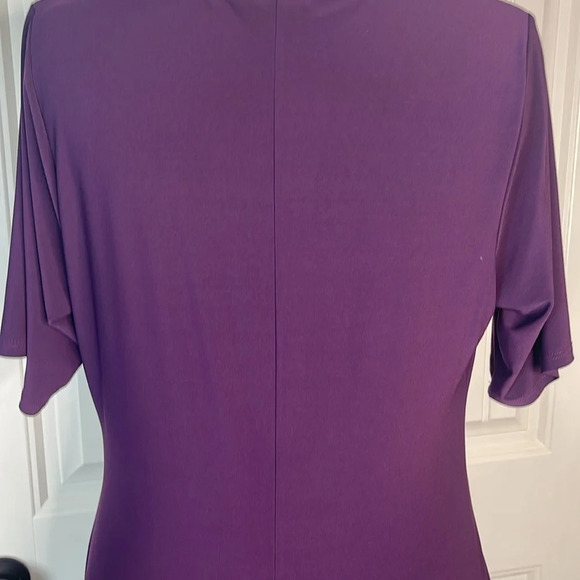MSK Womens Purple Surplice Neck Short Sleeve Midi Dress Size 1X - Picture 6 of 8